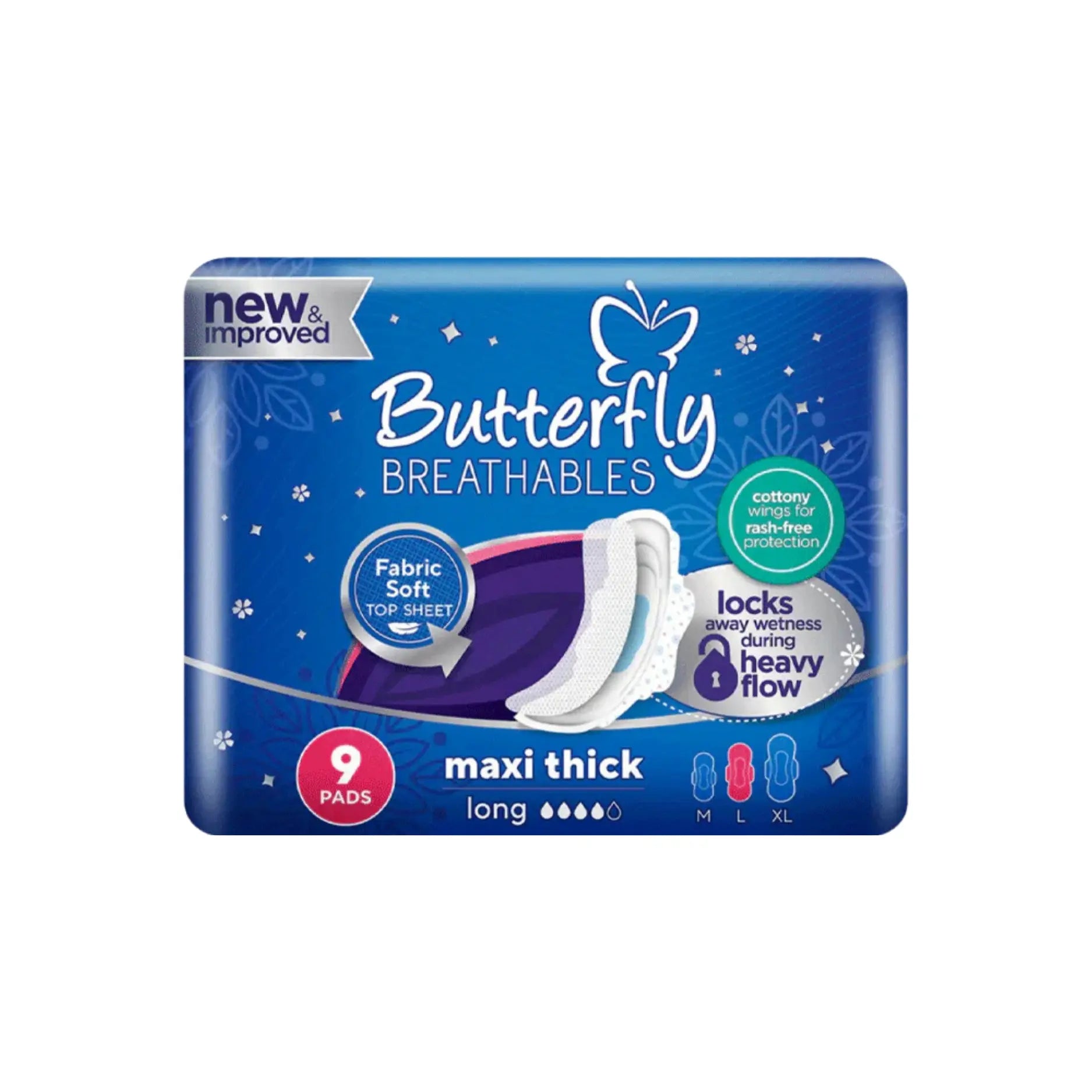 Butterfly Maxi Thick L Sanitary Pads 9Pcs