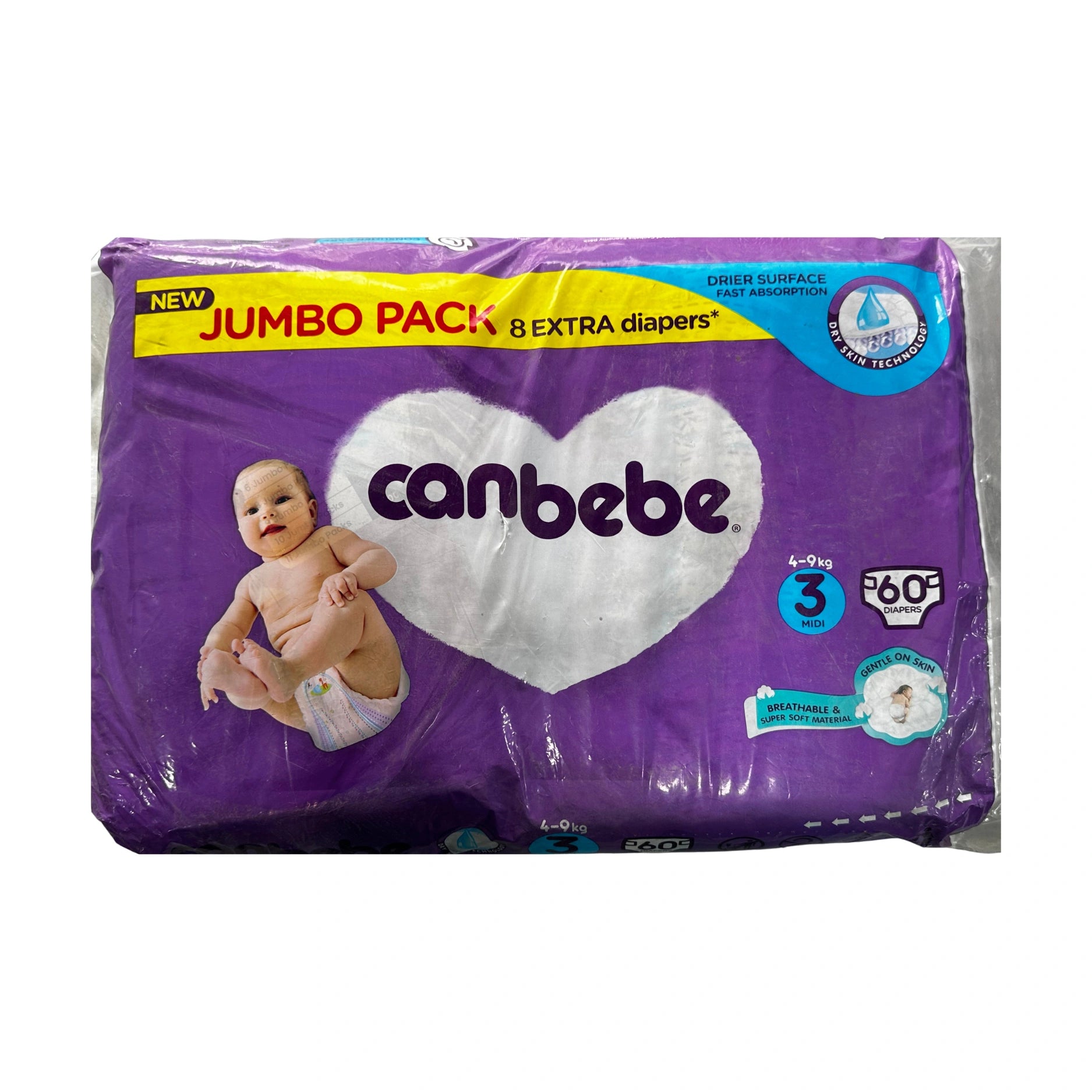 Canbebe Baby Diaper Midi Jumbo 60Pac Main image