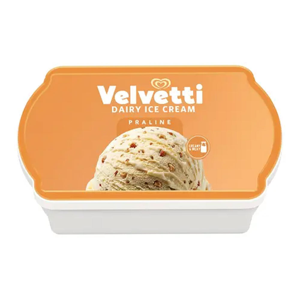 Wall's Velvetti Praline Dairy Ice Cream Tub 1.3L