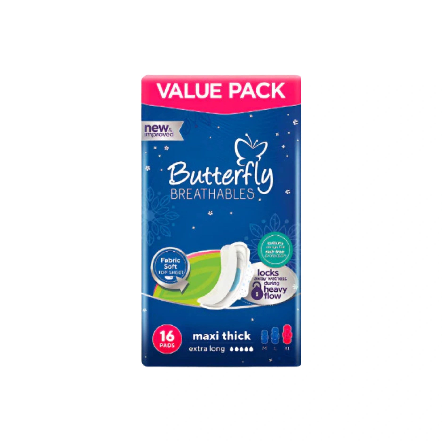 Butterfly Pad Maxi Thick Extra Long 16Pcs