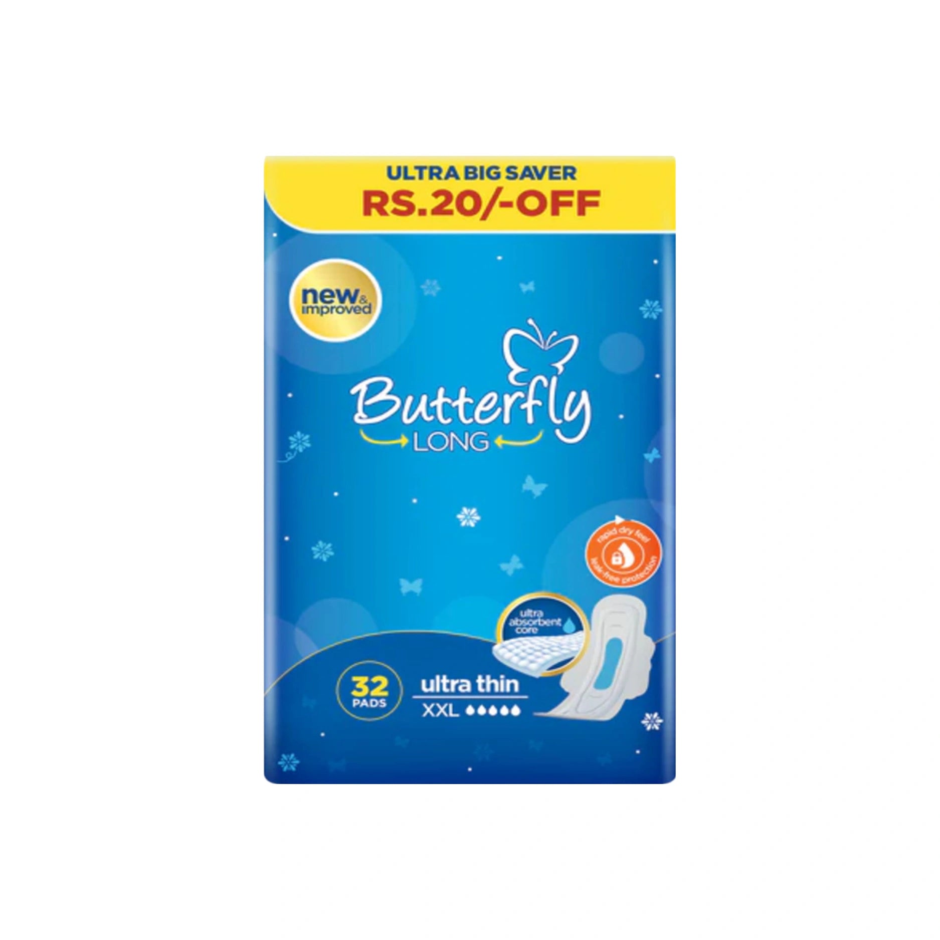 Butterfly Ultra Wide Sanitary Napkins Xxl 32Pcs