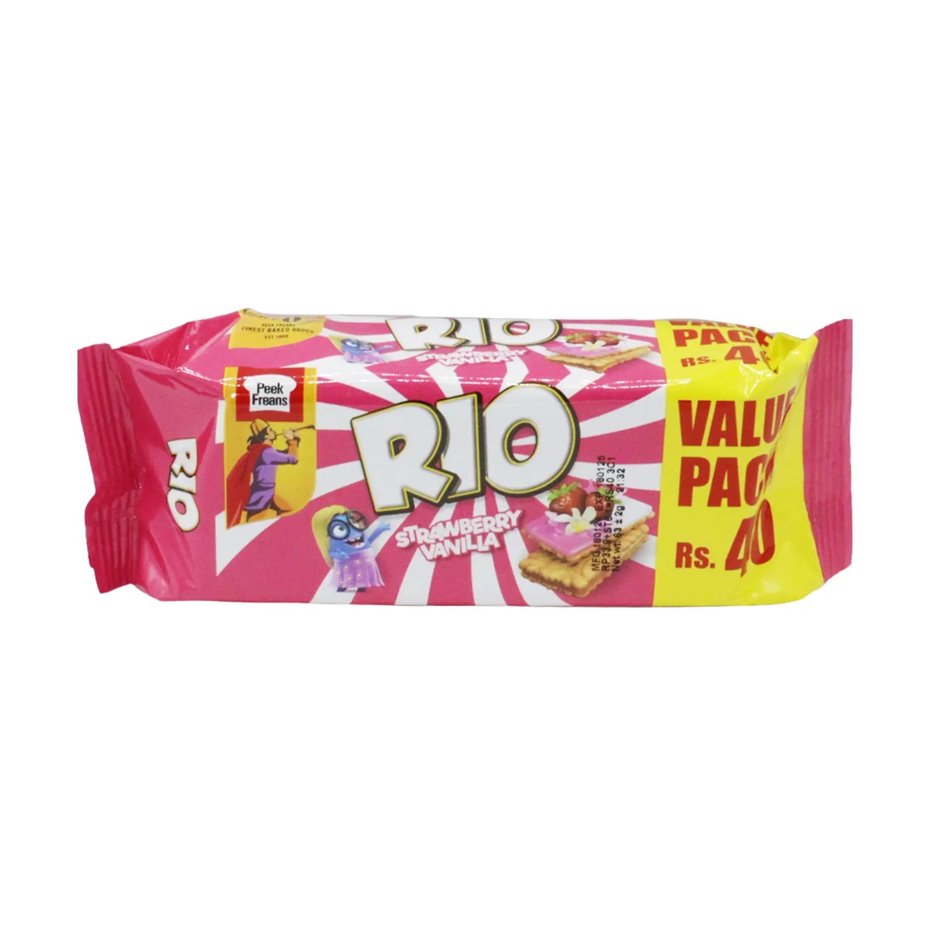 Peak Freans Rio Strawberry Vanila Half Roll Pack