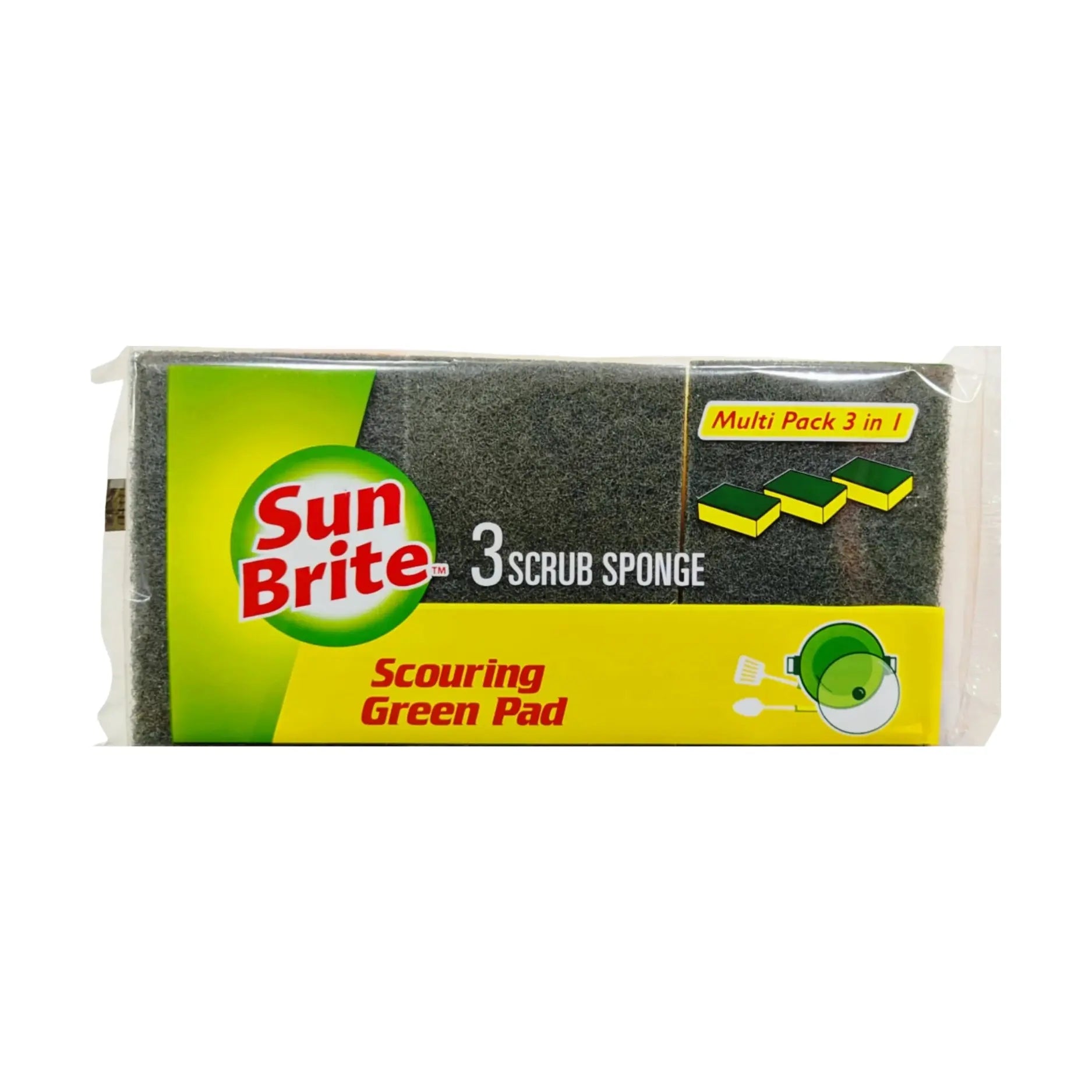Sunbrite Srub Sponge Pads 3In1