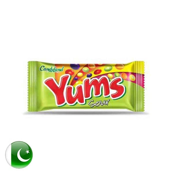 Candyland Yums Sour Chews Rs 10 pack on white background