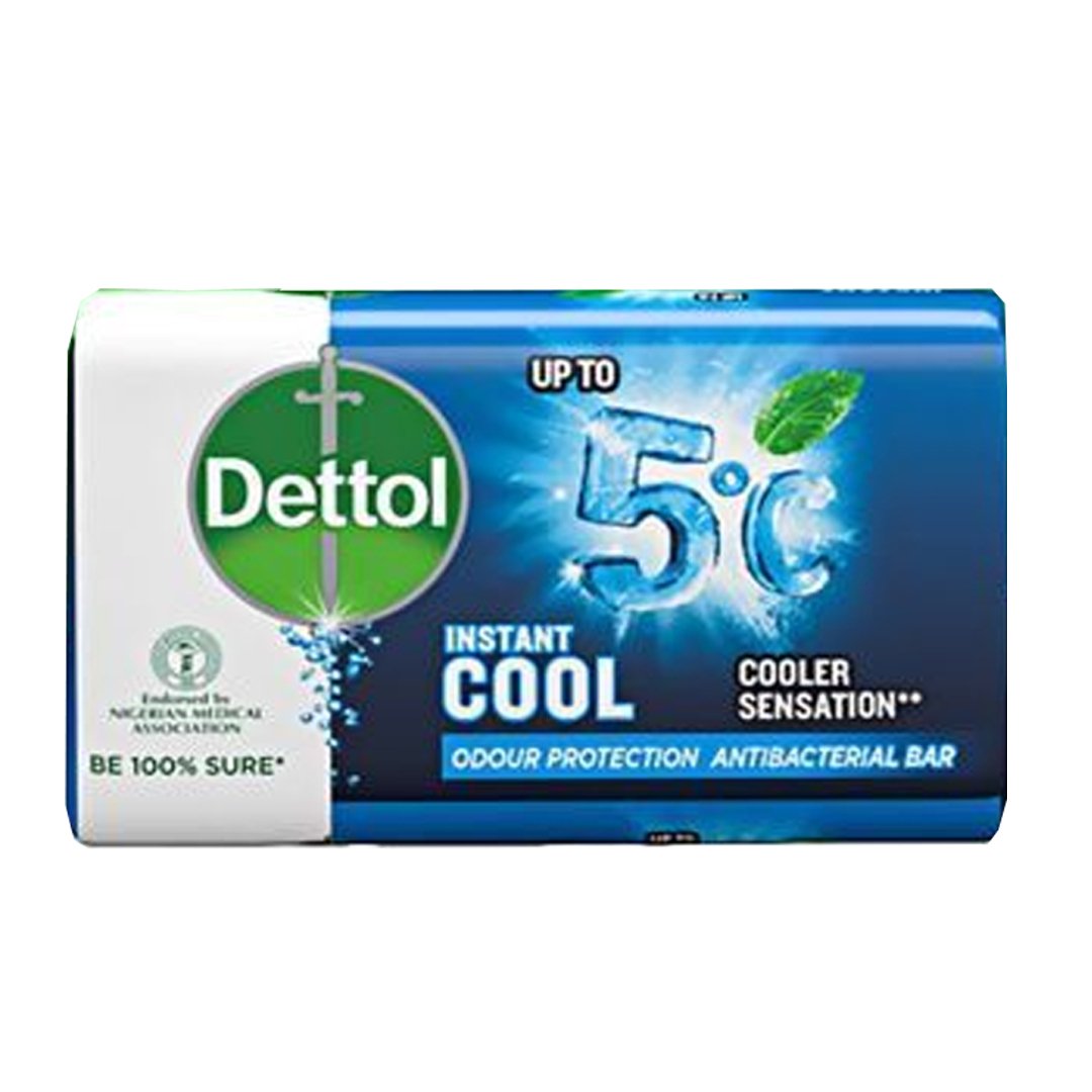 Dettol Instant Cool soap bar 110g pack on white background