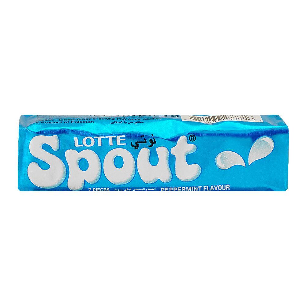 Lotte Spout Peppermint 7 piece gum pack on white background