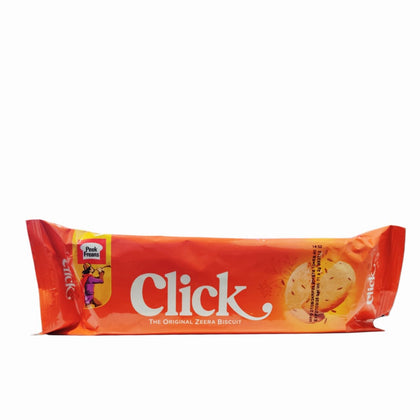 Peek Freans Click original zeera biscuits half-roll pack on white background