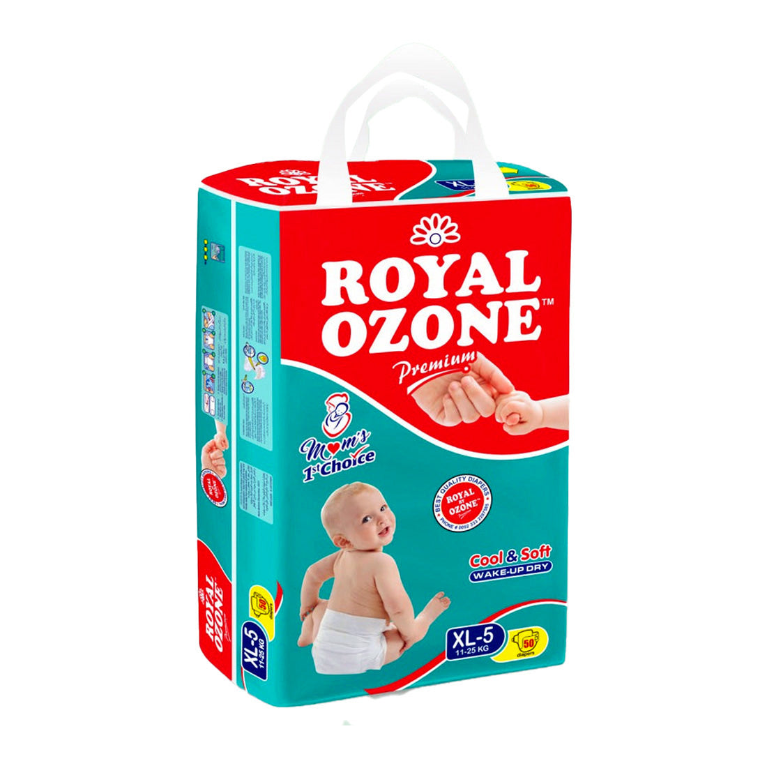 Royal Ozone Premium Baby Diapers XL Size 5, 50 pieces