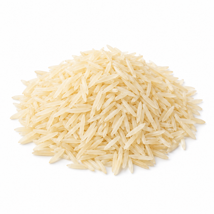 UK Rice Basmati Steam 5KG - basmati steam rice on white background